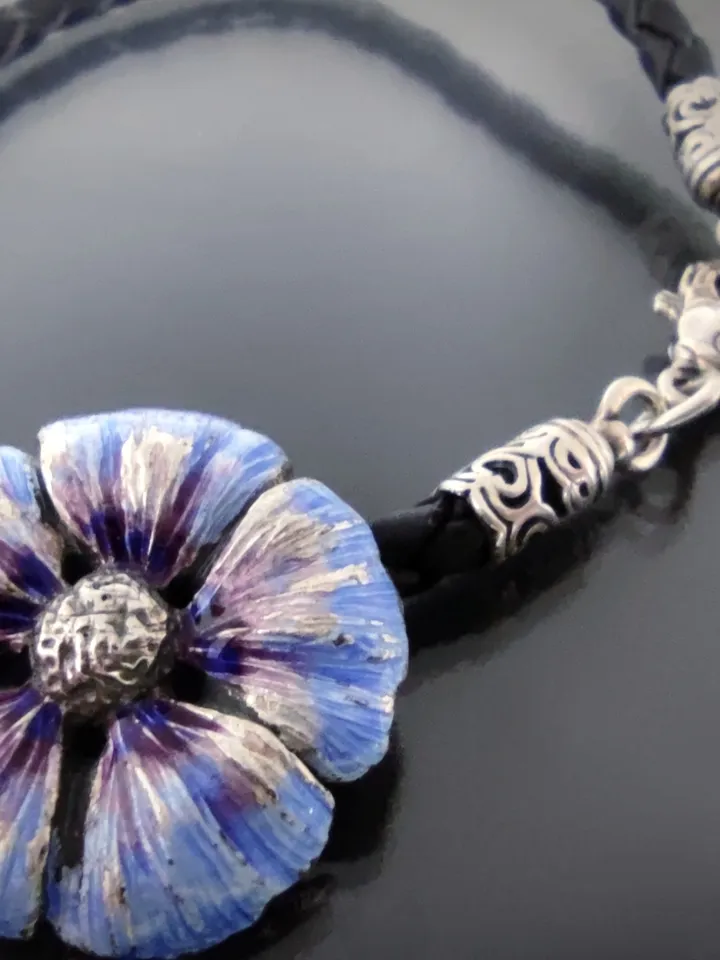 Flower bracelet with charm hot enamel