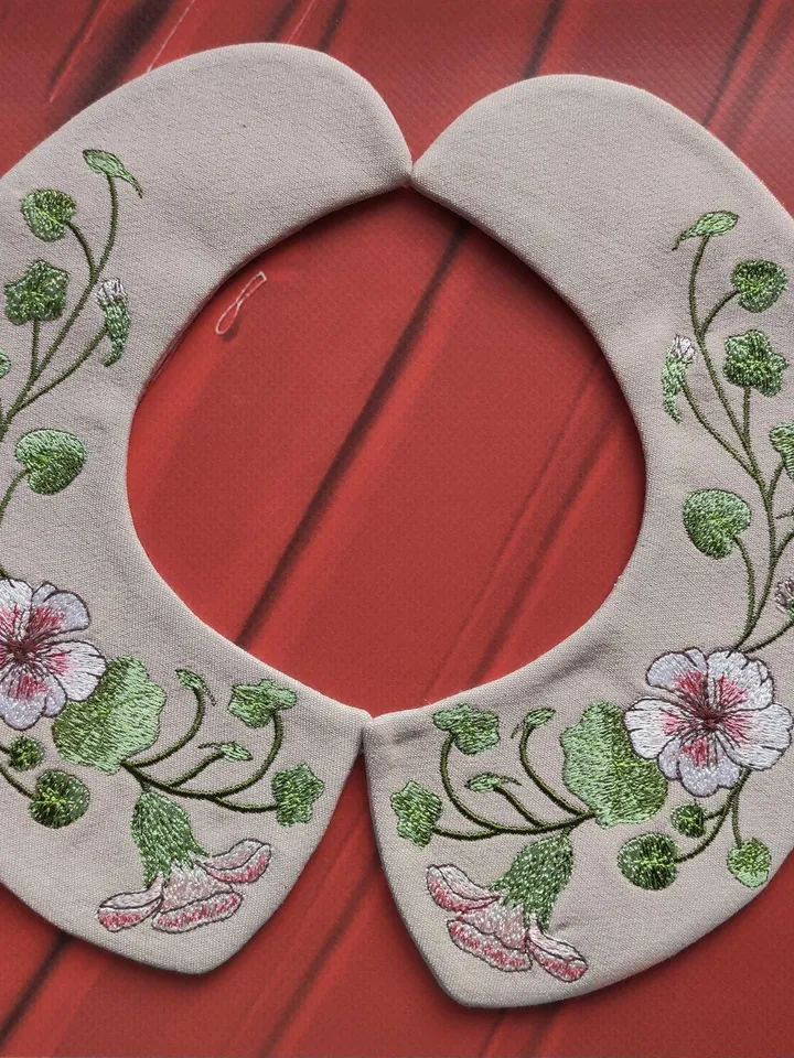 Machine embroidery design collar &quot;Nasturtium&quot;