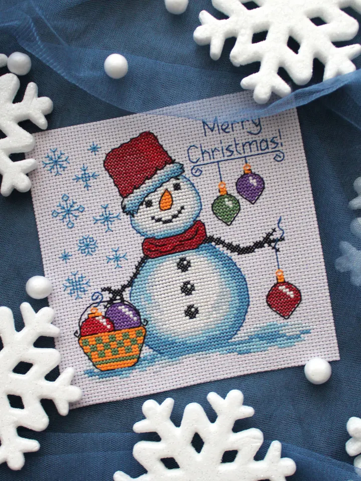 Cross stitch pattern Snowman, Christmas cross stitch pattern PDF