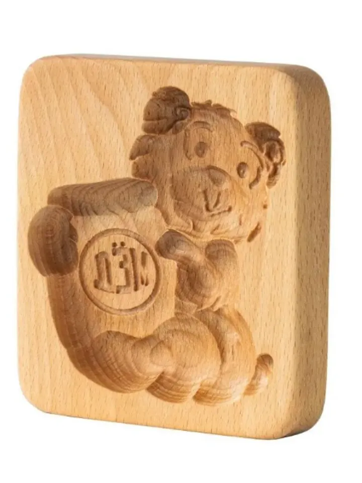 Bear Embossed cookie mold, cookie cutter, wooden mold, Wooden stamp stamp for gingerbread cookies springerle stamp