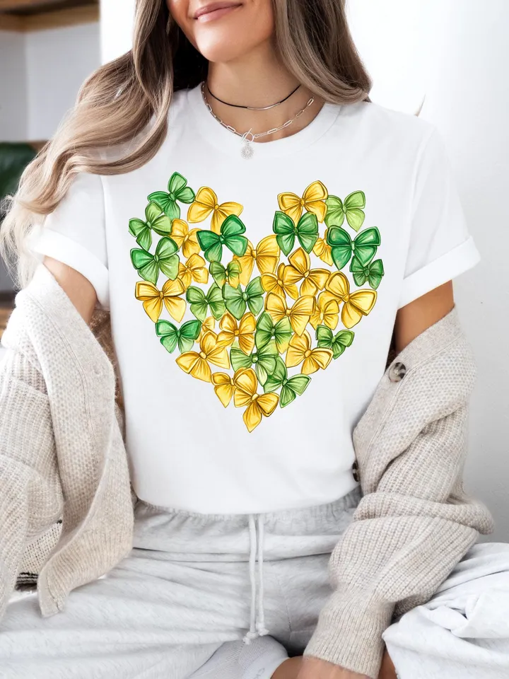Coquette Patrick’s Heart Bow png, 4 leaf clover png, St Patrick's Day png, Irish png, Shamrock png designs, Coquette st patrick Png, Lucky