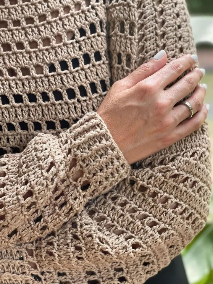 Sweater crochet pattern, easy sweater crochet, mesh sweater, summer sweater crochet pattern