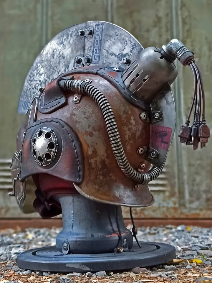 Japanese Samurai Horror Mask / Helmet in Post-Apocalyptic & Cyberpunk style