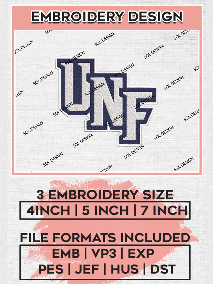 NCAA UNF Ospreys Wordmark Logo embroidery designs, NCAA North Florida Ospreys Logo Machine embroidery files, NCAA Team Logo embroidery designs, NCAA Game Day Machine embroidery designs, Digital Download