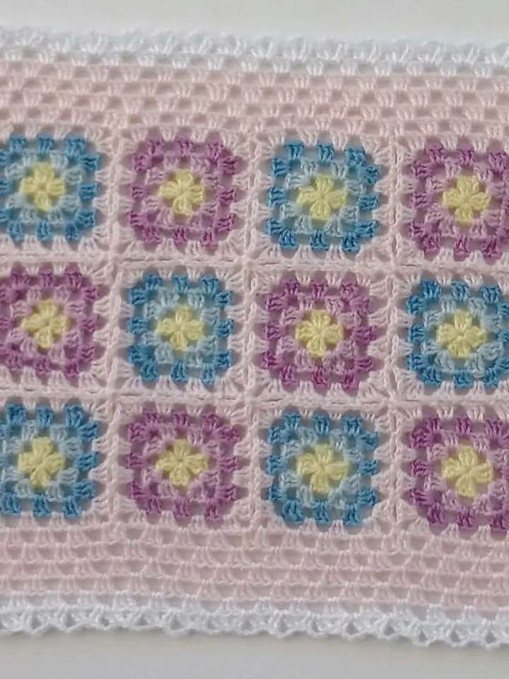 Miniature Blanket in Pink, Lilac and Blue