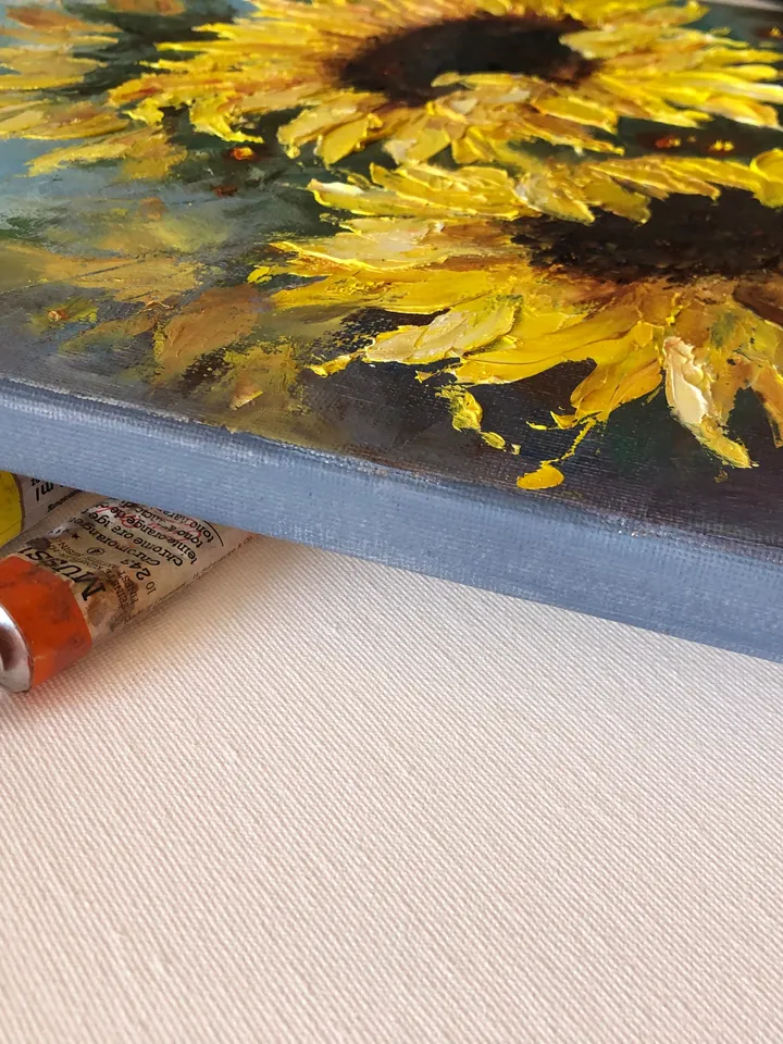 Sunflower Oil Painting Original Floral Painting Sunflowers Wall Art Flowers Painting