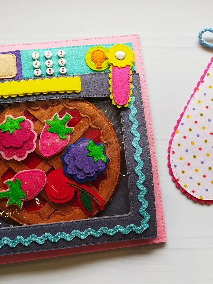 Kitchen Quiet book Pattern , Cooking Felt book pattern pdf, Soft sensory book template, Busy book sewing ideas for girl 2, 3, 4 year old
