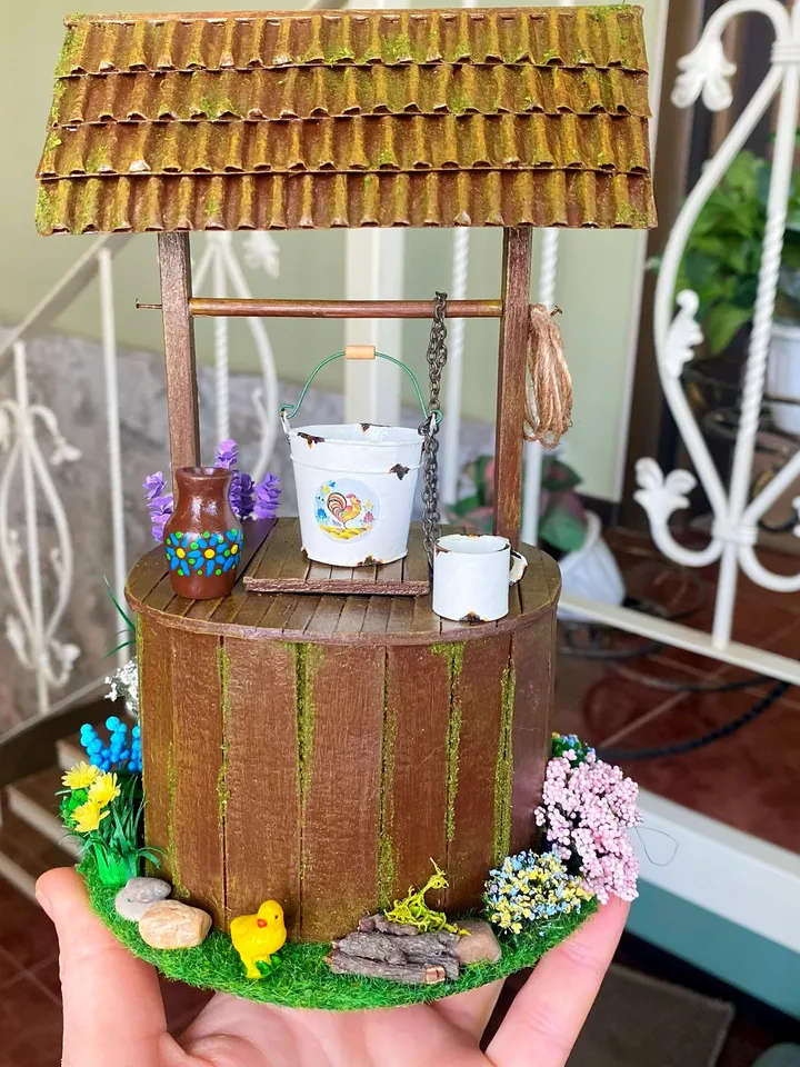 Well for the doll garden. Doll accessories. Dollhouse miniature. 1:12. Doll garden.