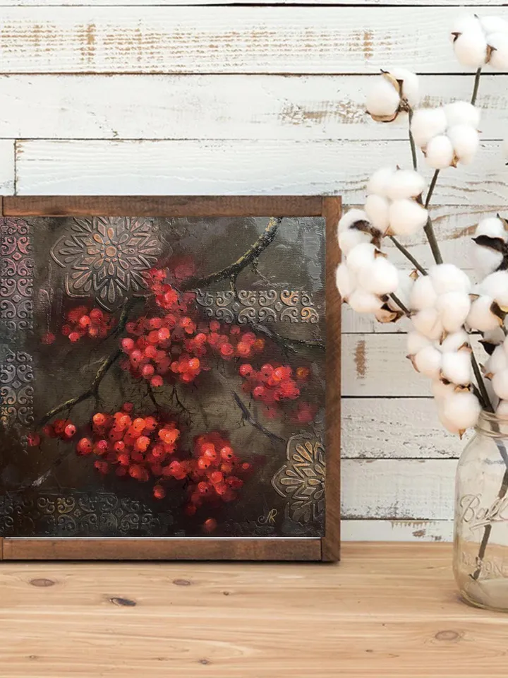 Fruits Painting Original Berries Painting Kitchen Still life