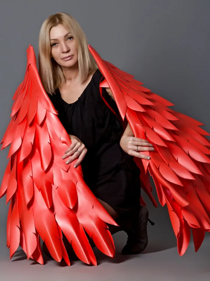Christmas day costume, red angel wings, cosplay sexy, Valentines day gift, birthday party photo