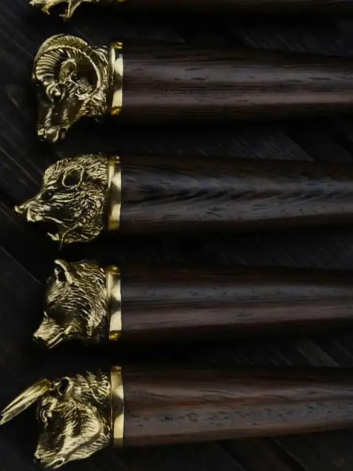 Gift set of skewers with wooden handle.