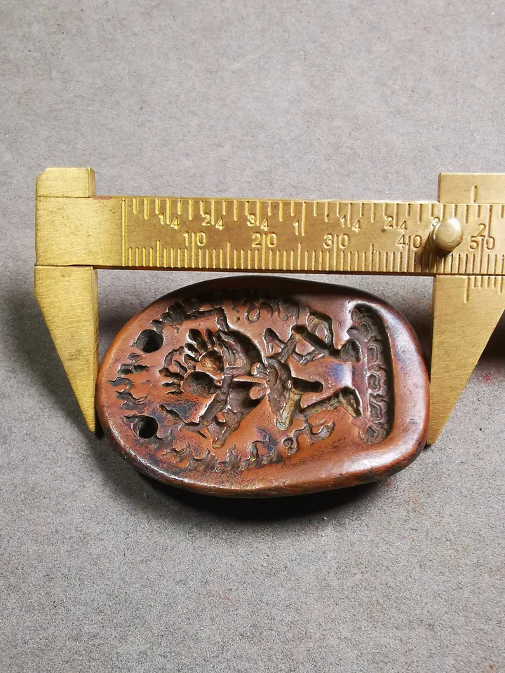 Gandhanra Old Tibetan Buddha Statue Tsa Tsa Mold, Citipati Amulet, Shmashana Adhipati Pendant,DIY Tsha Tsha Statue