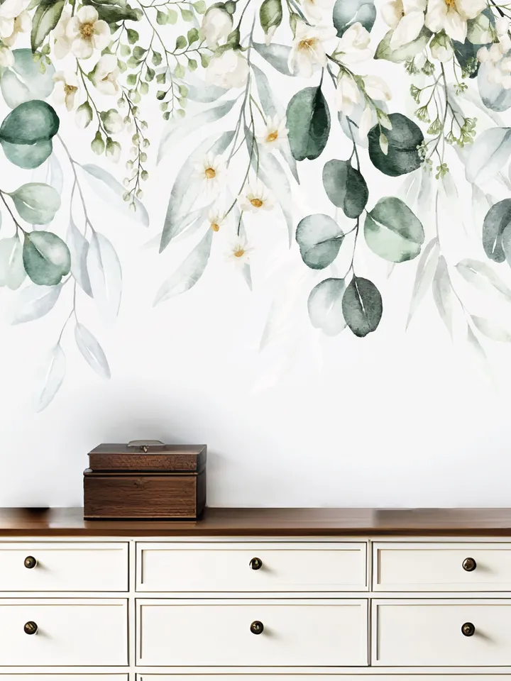 Eucalyptus Wall Decal Greenery Stickers Vines Decor Peel and stick Gift el133
