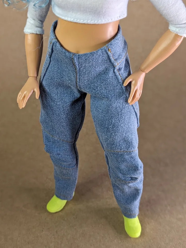 Handmade tactical jeans for 1/6 scale fashion female dolls