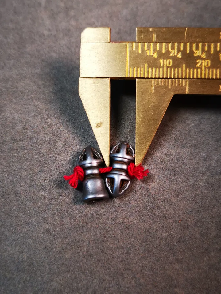 Gandhanra Handmade Tibetan Amulet Pendant,Mini Vajra and Dorje Bell, Mala Marker Bead Accessories, Made of Cold Iron