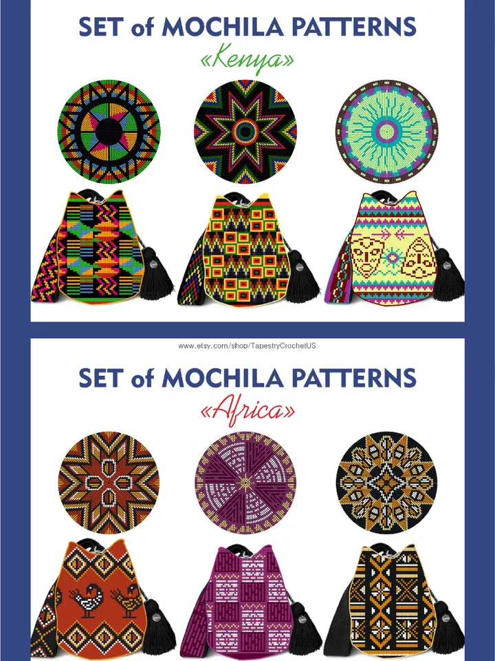 Wayuu mochila bag patterns / Big Collection - 2