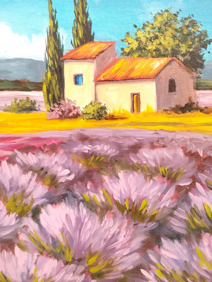 Lavender field oil painting