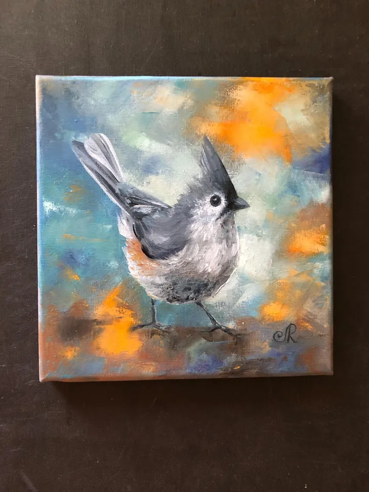 Bird Original Oil Painting Birds Wall Art Animal Painting