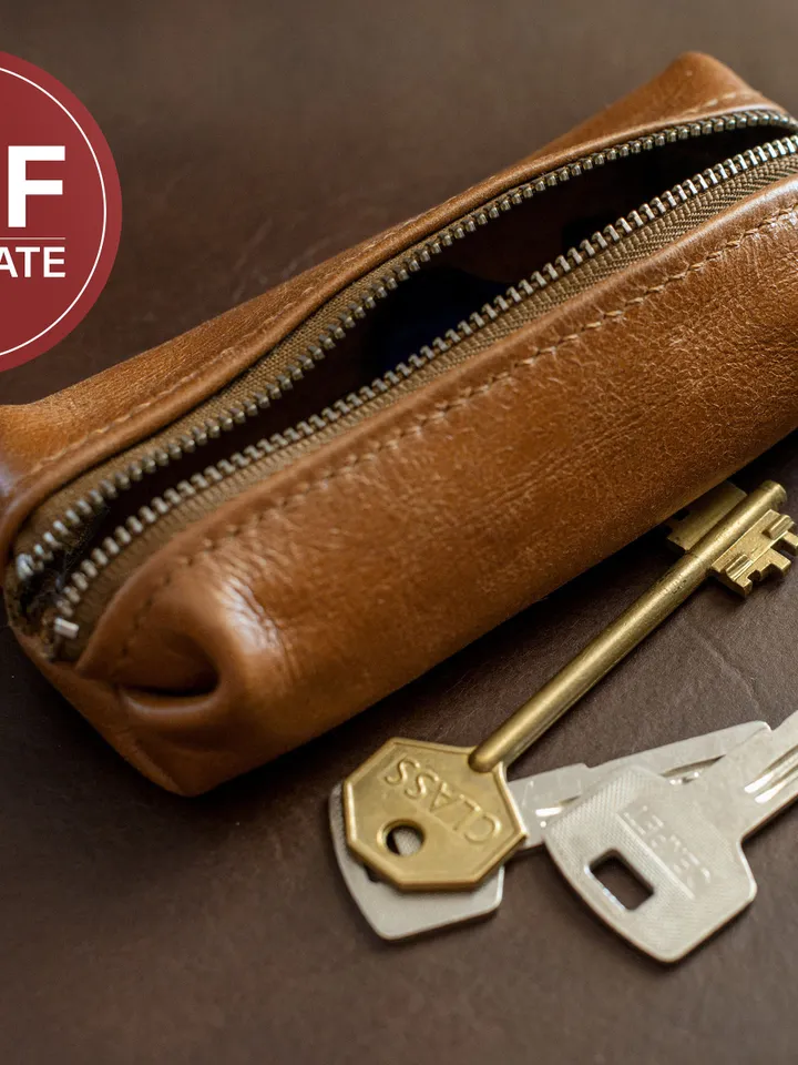 Leather Key Bag Pattern: Handmade Key Holder Template (PDF)