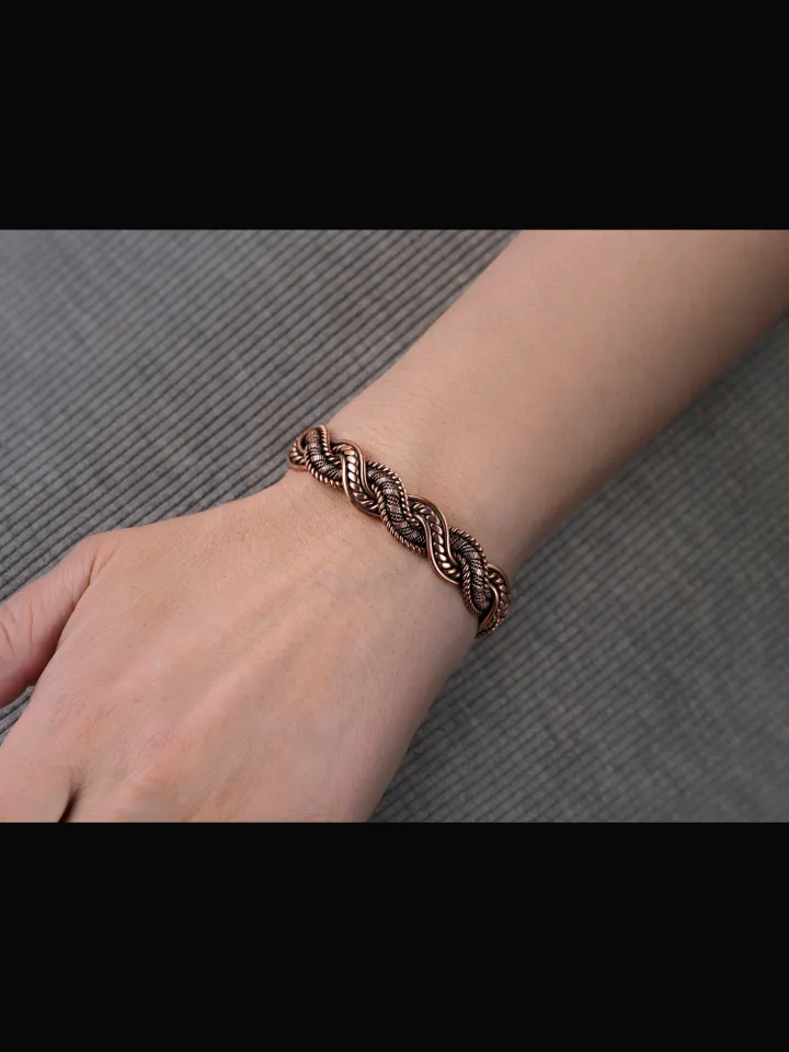 Copper wire wrapped bracelet for woman 7th Anniversary gift Small size bracelet