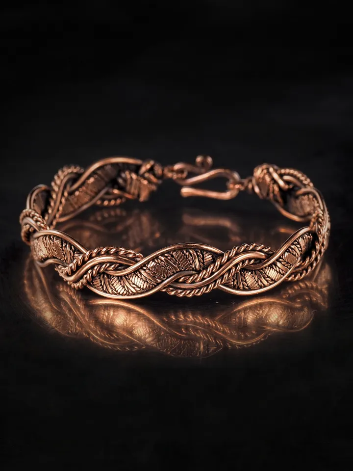 Wire wrapped copper bracelet for woman Antique style copper jewelry WireWrapArt