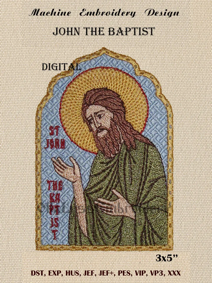 John the Baptist embroidery design