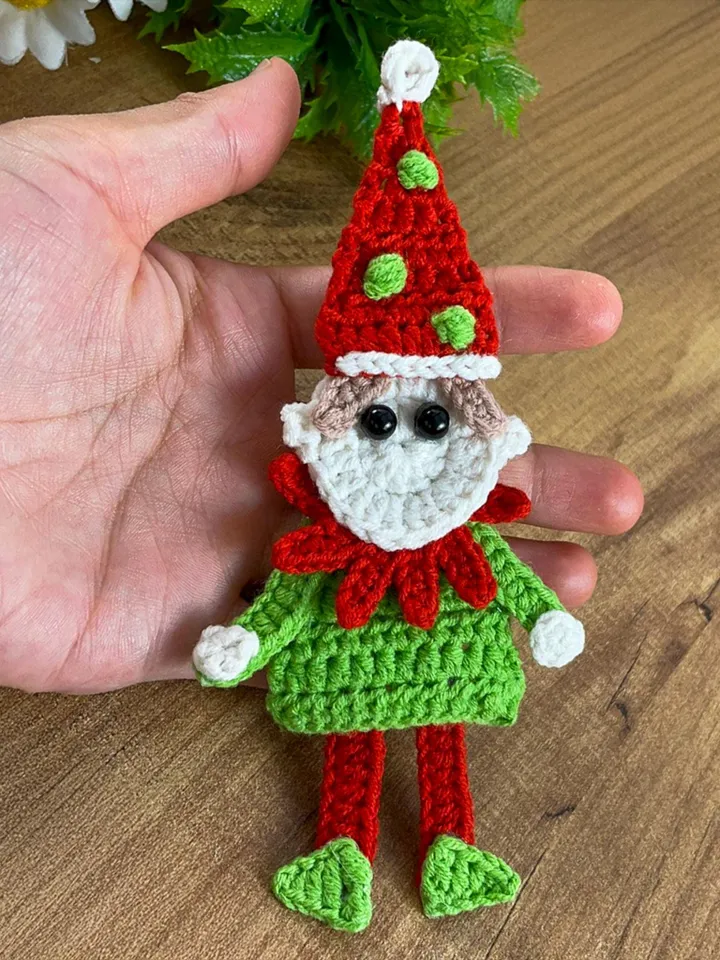 Christmas Elf Crochet Pattern PDF, Amigurumi Elf Ornament, DIY Christmas Tree Decoration, Crochet Holiday Gift, Beginner-Friendly Pattern