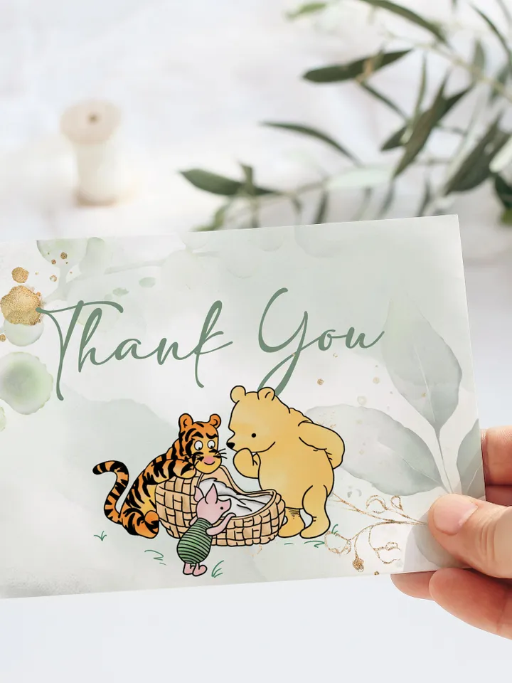 Classic Winnie Pooh Baby Shower Suite; Winnie the Pooh Baby Shower Template; Greenery Flowers Baby Shower Bundle; Baby Shower trend of 2023
