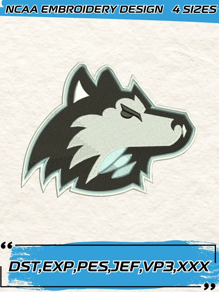 Northern Illinois Huskies Mascot Embroidery Designs,NCAA Logo Embroidery Design,Machine Embroidery Design File,4 Sizes, Digital Download
