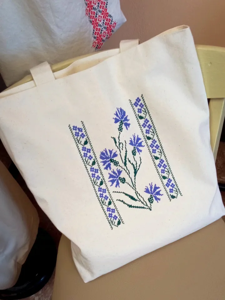 Bag shopper hand embroidery traditional ornament Valoshki