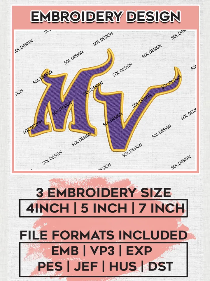 Minnesota Vikings Wordmark Logo Embroidery Designs, NFL Vikings, NFL Embroidery Designs, NFL Minnesota Vikings Machine Embroidery Design, Digital Download