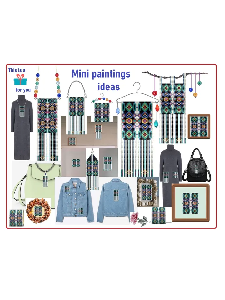 100 $ bill Loom Small Tapestry Pattern, Beaded Mini Banner Pattern, seed bead pattern, PDF instant download
