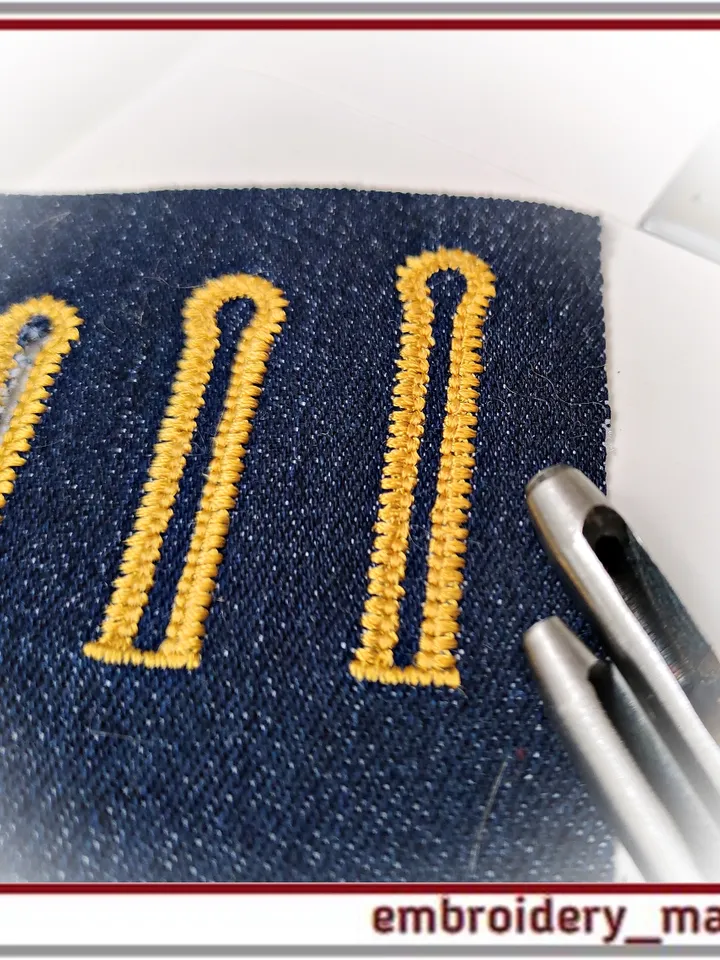 Sewing set - Button loop for outerwear and eyelets machine embroidery design