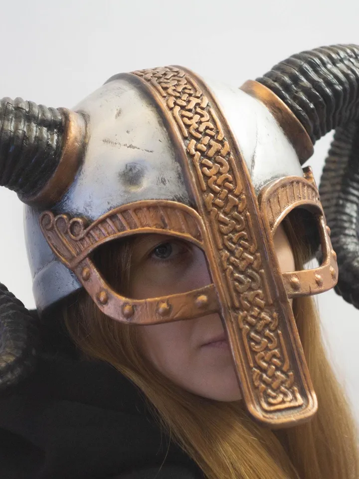 Viking Helmet, Helmet with Ram Horns, Scandinavian Armor, Cosplay Armor, Celtic Helmet, Viking Armor, Larp Armor, Battle-Worn Helmet