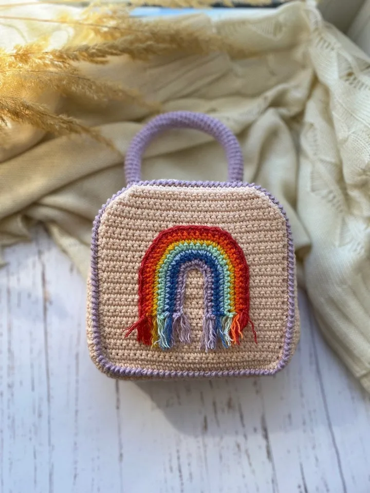 PDF pattern Doll in a Rainbow, Amigurumi pattern crocheted doll with hair, Amigurumi Rainbow Pattern, Crochet Teddy Bear Pattern