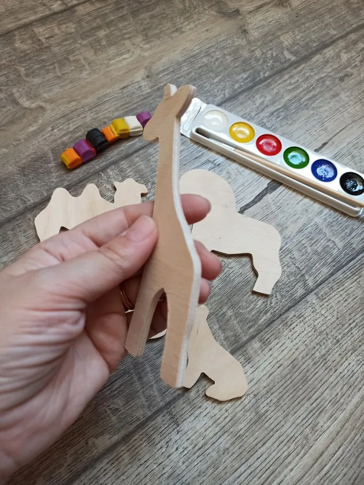 animal figurines for painting,kids craf kit ,set Wooden Shape For Craft