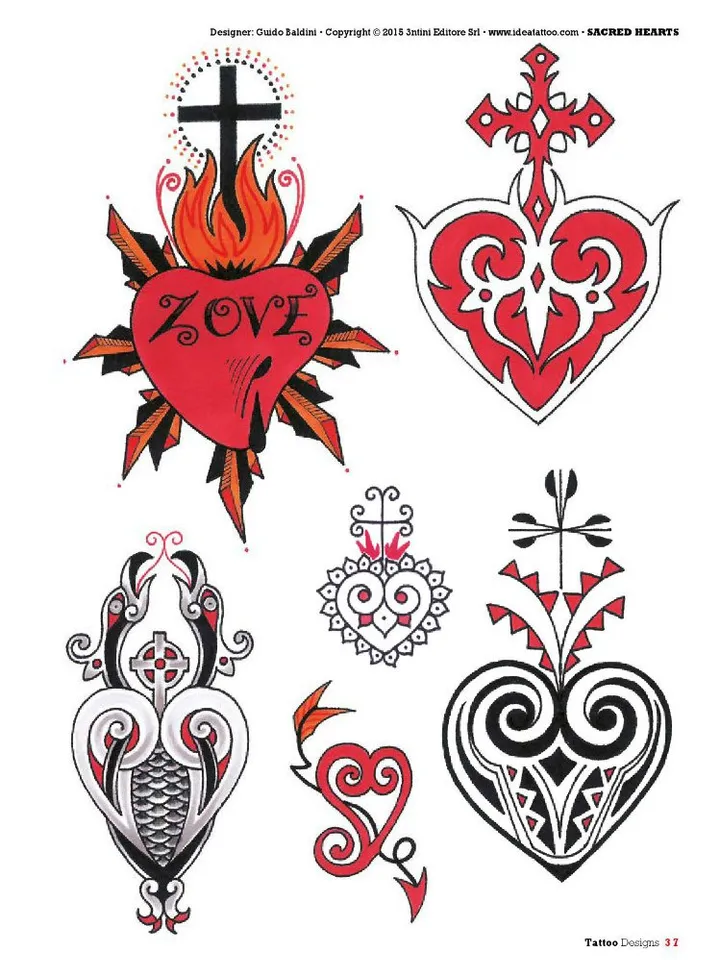 Sacred & Anatomical Hearts tattoo