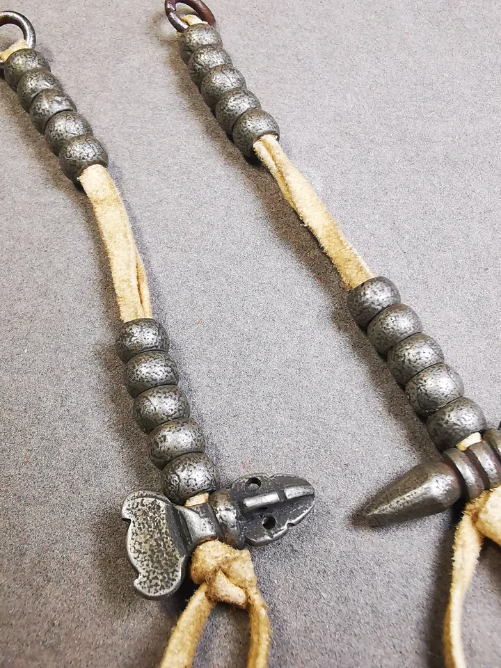 Gandhanra Handmade 9mm Tibetan Buddhist Prayer Bead Counters for 10-20mm Mala,with Kila and Kartika Pendant,Made of Cold Iron