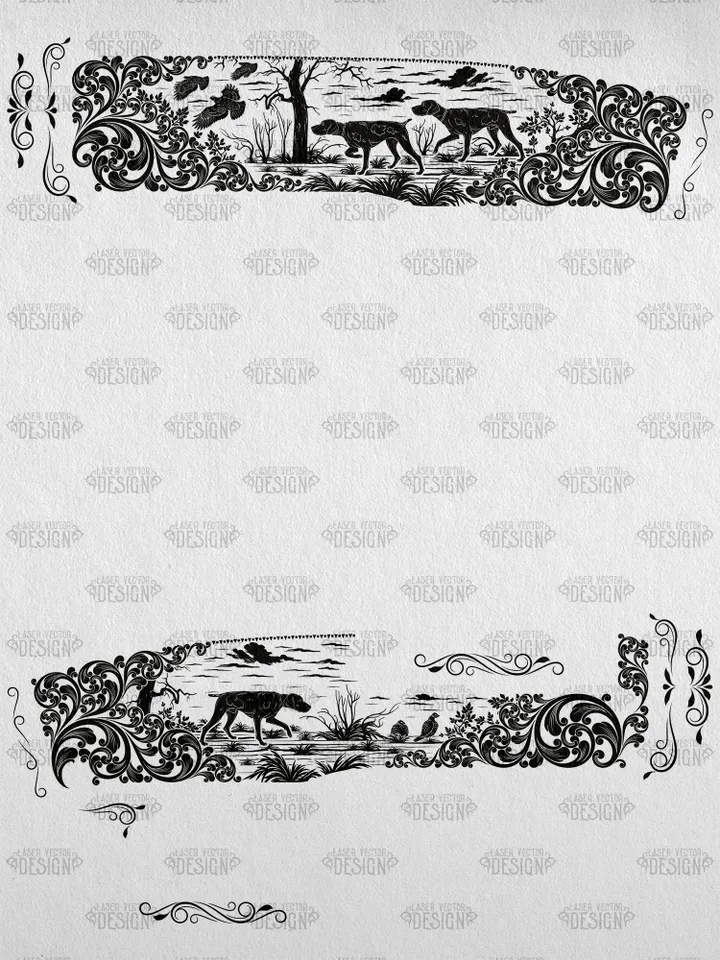 VECTOR DESIGN Winchester Model 42 Dog and birds