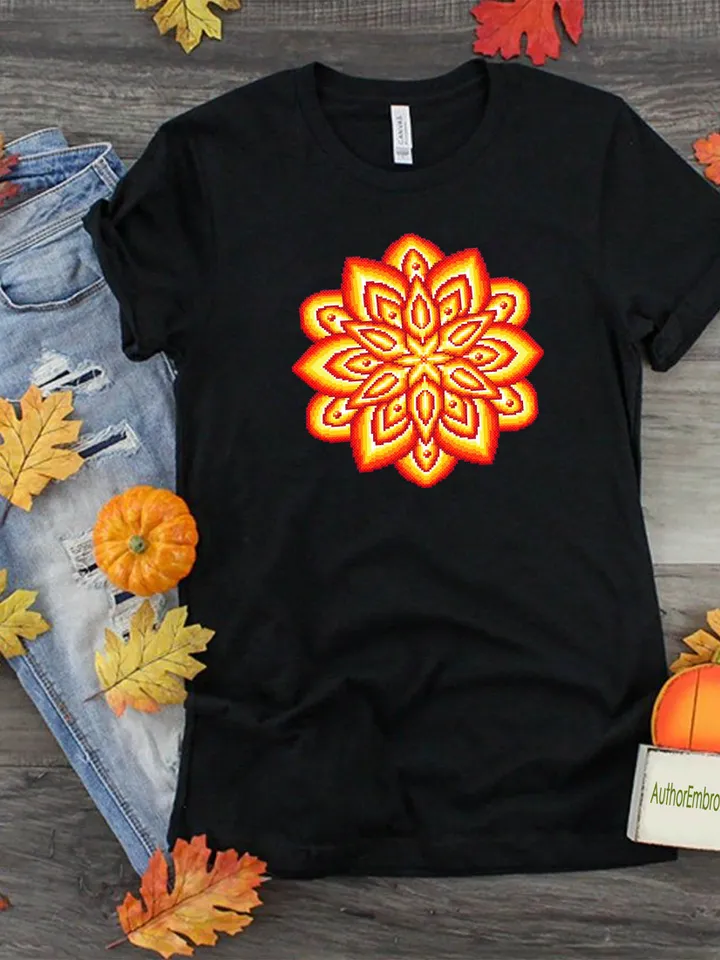 Bright colorful mandala cross stitch pattern download PDF Simple mandala digital Embroidery mandala ornament Modern beginner stitch PDF #M97