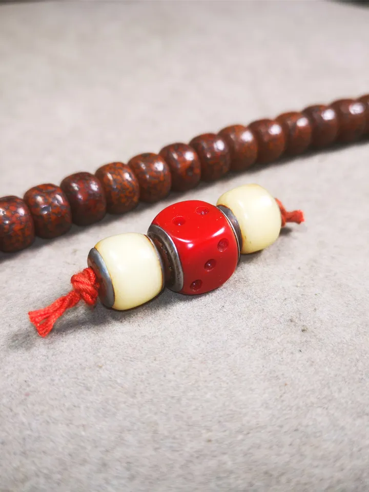 Gandhanra Tibetan Mala Spacer Beads Set,Marker Beads for Prayer Beads Necklace Accessories,Made of Bone and Plastic