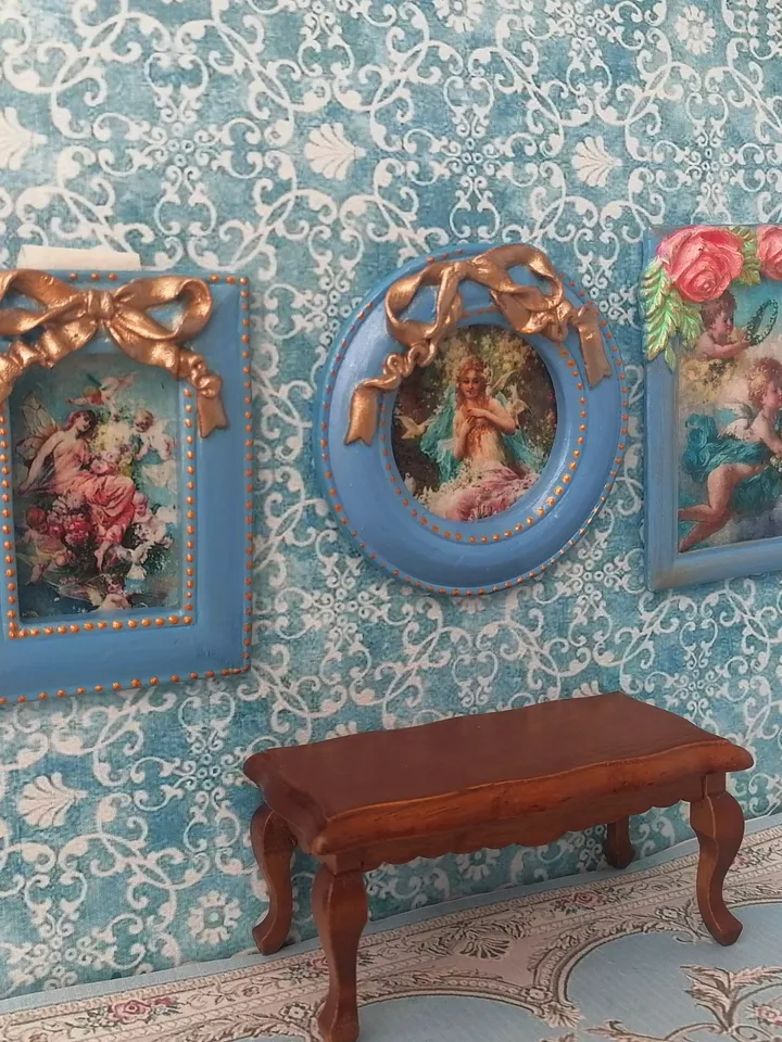 Paintings for a dollhouse. 1:12. Handmade. Paintings in miniature. Vintage paintings.