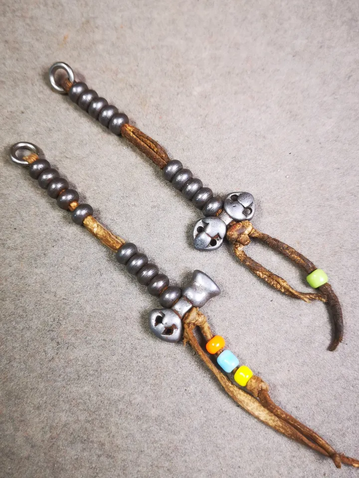 Gandhanra Handmade Tibetan Buddhist Mala Counters,Prayer Bead Counters,with Dorje and Vajra Pendant,Made of Cold Iron