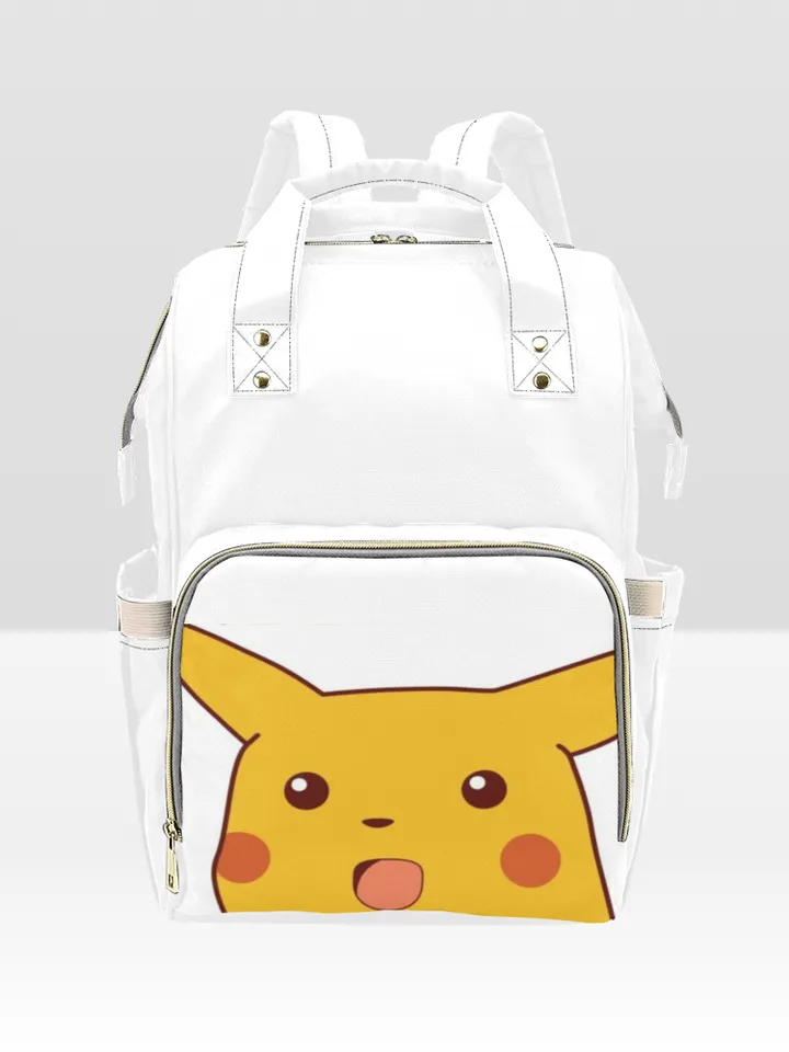 Surprised Pikachu Diaper Bag Backpack