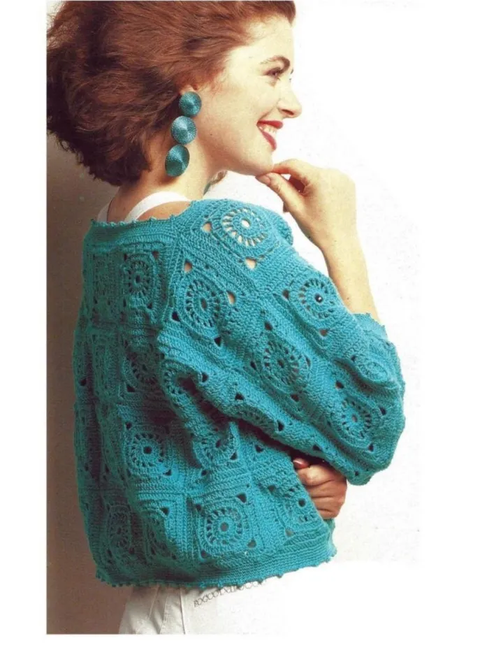 Crochet sweater pattern, motif sweater, crochet pullover pattern pdf