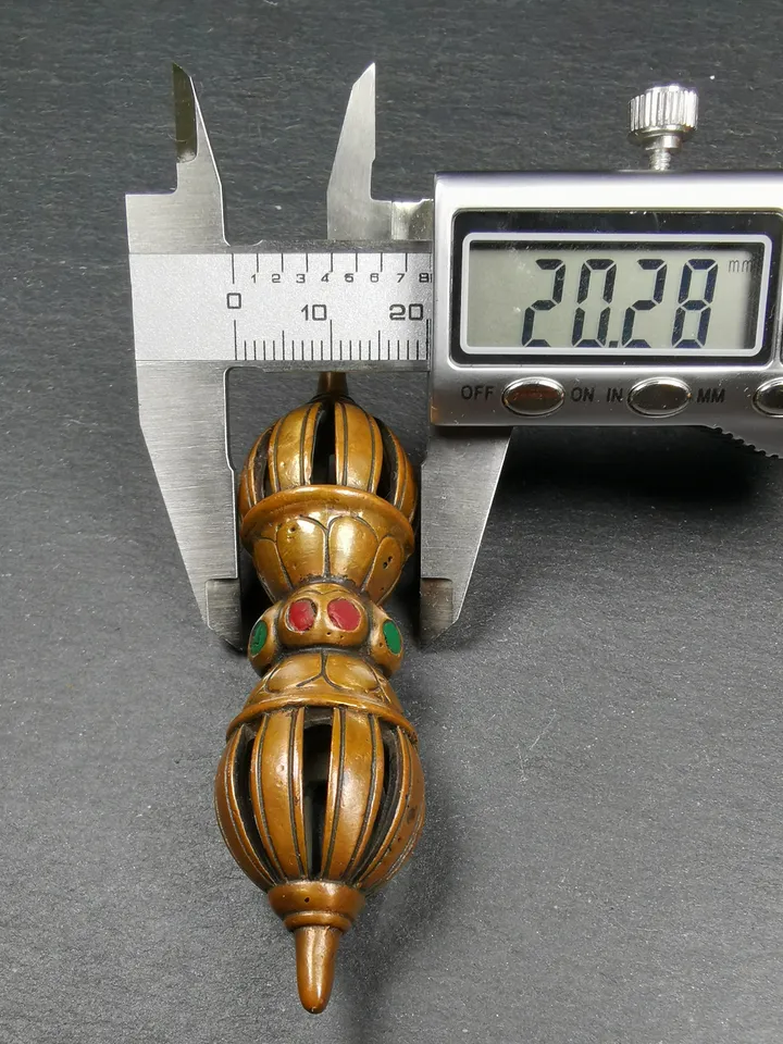 Gandhanra Handmade Vintage Nine-pronged Vajra Dorje ,Tibetan Tantric Buddhism (Vajrayana) Ritual Implement,3.0"