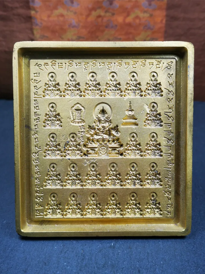 Gandhanra Handmade Tibetan Buddha Statue Mold,25 Akshobhya Tsa Tsa,Copper Mould For Making Clay Buddha Statue,Tsha Tsha