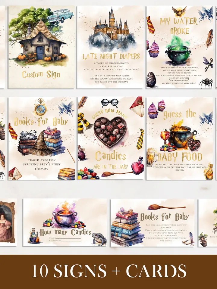 Wizarding World Baby Shower Games; Magic School Baby Shower Games; Printable Wizarding World Baby Shower Party Games; wf55