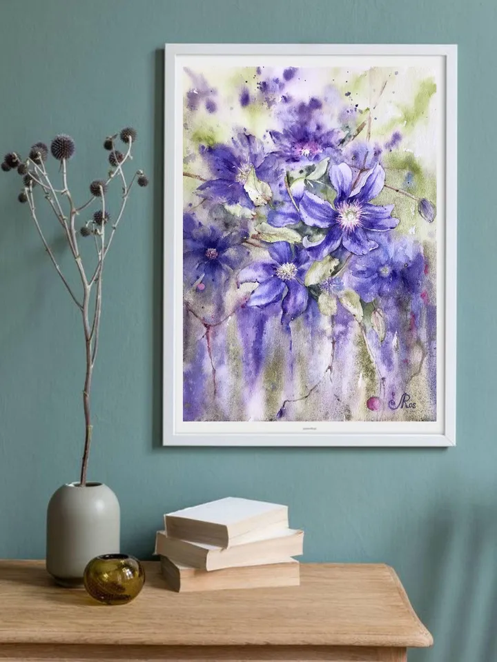 Flowers Original Painting Blooming Painting Watercolor Floral Painting
