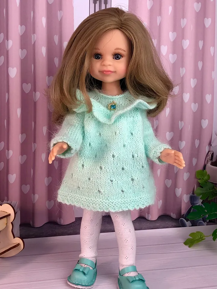 Paola Reina Doll Delight Set: Exclusive Handmade Outfit Dress, Tights, Shoes
